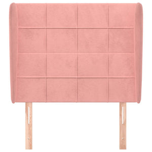 Kopfteil mit Ohren Rosa 93x23x118/128 cm Samt
