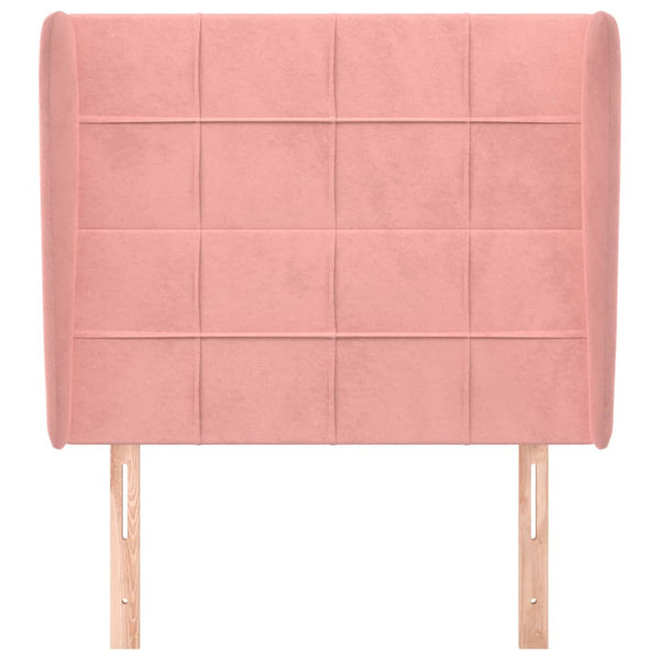 Kopfteil mit Ohren Rosa 93x23x118/128 cm Samt