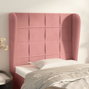 Kopfteil mit Ohren Rosa 93x23x118/128 cm Samt