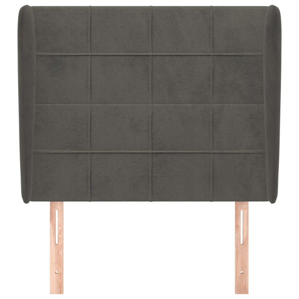 Kopfteil mit Ohren Dunkelgrau 103x23x118/128 cm Samt