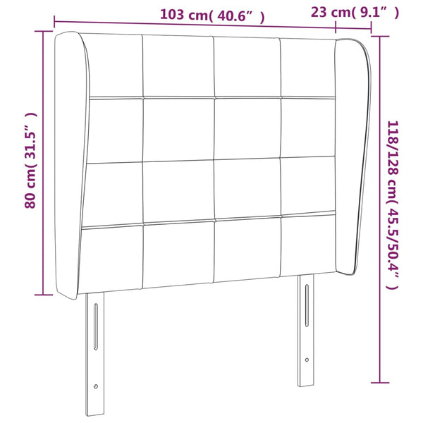 Kopfteil mit Ohren Dunkelgrau 103x23x118/128 cm Samt