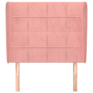 Kopfteil mit Ohren Rosa 103x23x118/128 cm Samt