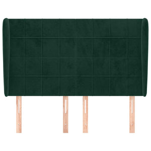 Kopfteil mit Ohren Dunkelgrün 147x23x118/128 cm Samt
