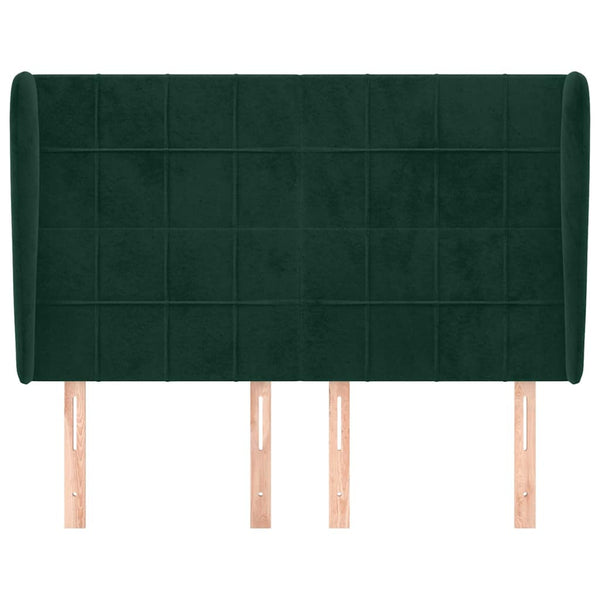 Kopfteil mit Ohren Dunkelgrün 147x23x118/128 cm Samt