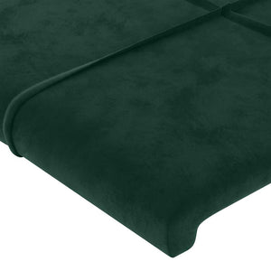Kopfteil mit Ohren Dunkelgrün 147x23x118/128 cm Samt