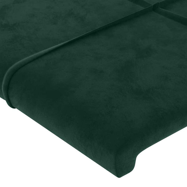Kopfteil mit Ohren Dunkelgrün 147x23x118/128 cm Samt