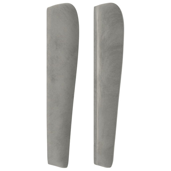vidaXL Tête de lit à oreilles Gris clair 163x23x118/128 cm Velours
