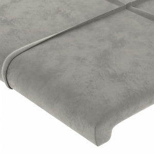 vidaXL Tête de lit à oreilles Gris clair 163x23x118/128 cm Velours