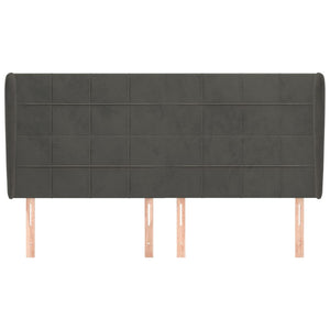 Kopfteil mit Ohren Dunkelgrau 163x23x118/128 cm Samt