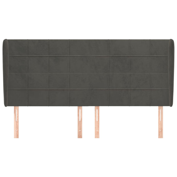 vidaXL Tête de lit avec oreilles Noir 163x23x118/128 cm Velours