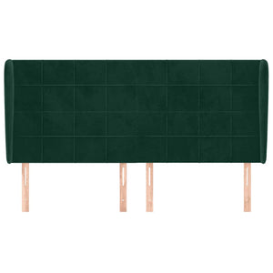 Kopfteil mit Ohren Dunkelgrün 163x23x118/128 cm Samt