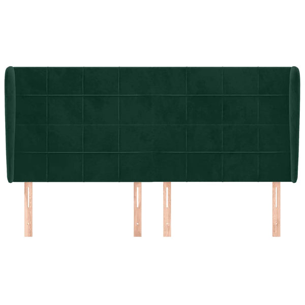 Kopfteil mit Ohren Dunkelgrün 163x23x118/128 cm Samt
