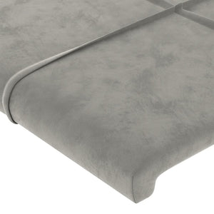 vidaXL Tête de lit à oreilles Gris clair 183x23x118/128 cm Velours
