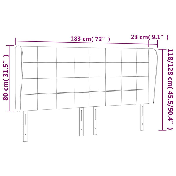 Kopfteil mit Ohren Dunkelblau 183x23x118/128 cm Samt