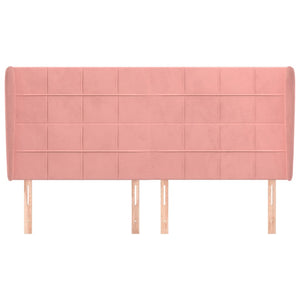 Kopfteil mit Ohren Rosa 183x23x118/128 cm Samt