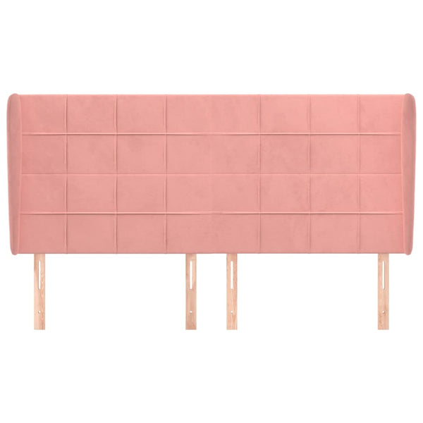 Kopfteil mit Ohren Rosa 183x23x118/128 cm Samt
