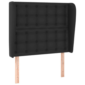Kopfteil mit Ohren Schwarz 83x23x118/128 cm Kunstleder