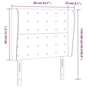 Kopfteil mit Ohren Weiß 83x23x118/128 cm Kunstleder