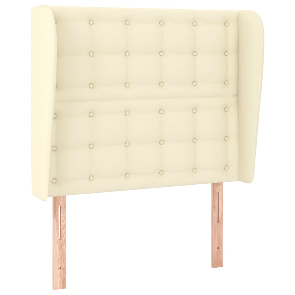 Kopfteil mit Ohren Creme 83x23x118/128 cm Kunstleder