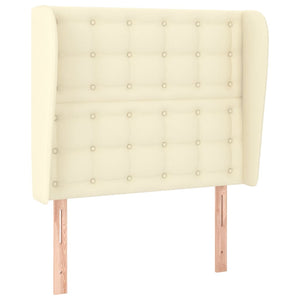 Kopfteil mit Ohren Creme 83x23x118/128 cm Kunstleder