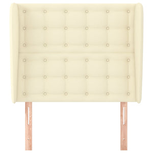 Kopfteil mit Ohren Creme 83x23x118/128 cm Kunstleder