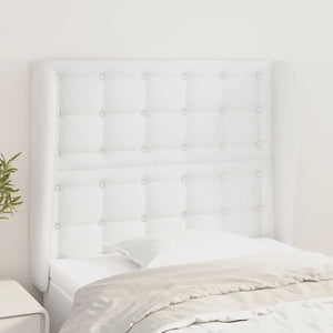 Kopfteil mit Ohren Weiß 93x23x118/128 cm Kunstleder