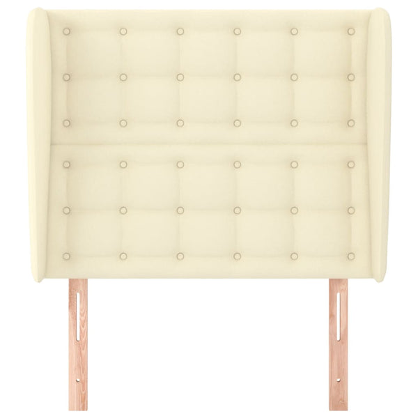 Kopfteil mit Ohren Creme 93x23x118/128 cm Kunstleder
