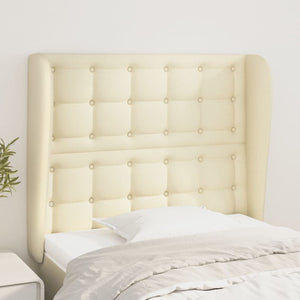 Kopfteil mit Ohren Creme 93x23x118/128 cm Kunstleder