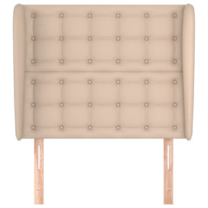 Kopfteil mit Ohren Cappuccino-Braun 93x23x118/128 cm Kunstleder
