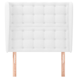 vidaXL Tête de lit avec oreilles Blanc 103x23x118/128 cm Similicuir