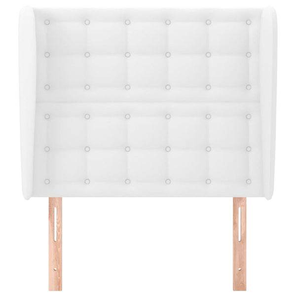 vidaXL Tête de lit avec oreilles Blanc 103x23x118/128 cm Similicuir
