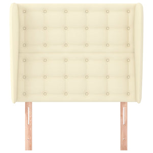 Kopfteil mit Ohren Creme 103x23x118/128 cm Kunstleder