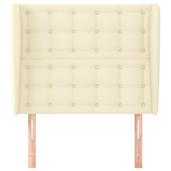 Kopfteil mit Ohren Creme 103x23x118/128 cm Kunstleder