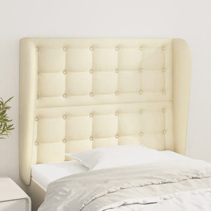 Kopfteil mit Ohren Creme 103x23x118/128 cm Kunstleder