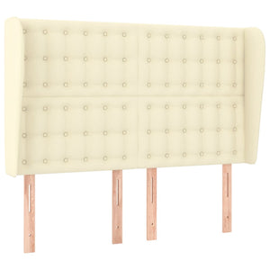 Kopfteil mit Ohren Creme 147x23x118/128 cm Kunstleder