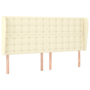 Kopfteil mit Ohren Creme 163x23x118/128 cm Kunstleder