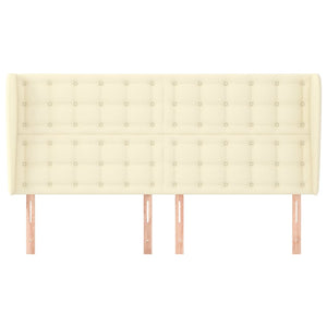 Kopfteil mit Ohren Creme 163x23x118/128 cm Kunstleder