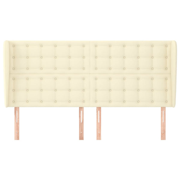 Kopfteil mit Ohren Creme 163x23x118/128 cm Kunstleder