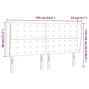 Kopfteil mit Ohren Cappuccino-Braun 163x23x118/128cm Kunstleder