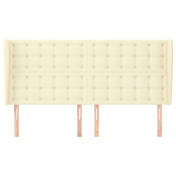 Kopfteil mit Ohren Creme 183x23x118/128 cm Kunstleder
