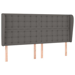 vidaXL Tête de lit à oreilles Gris 183x23x118/128 cm Similicuir