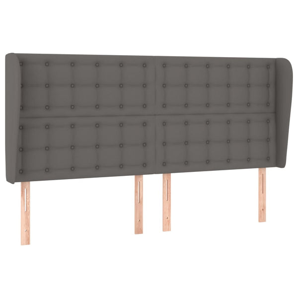 vidaXL Tête de lit à oreilles Gris 183x23x118/128 cm Similicuir