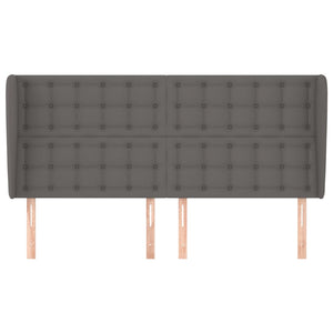 vidaXL Tête de lit à oreilles Gris 183x23x118/128 cm Similicuir