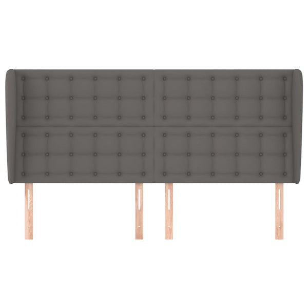 vidaXL Tête de lit à oreilles Gris 183x23x118/128 cm Similicuir