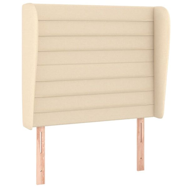 Kopfteil mit Ohren Creme 83x23x118/128 cm Stoff