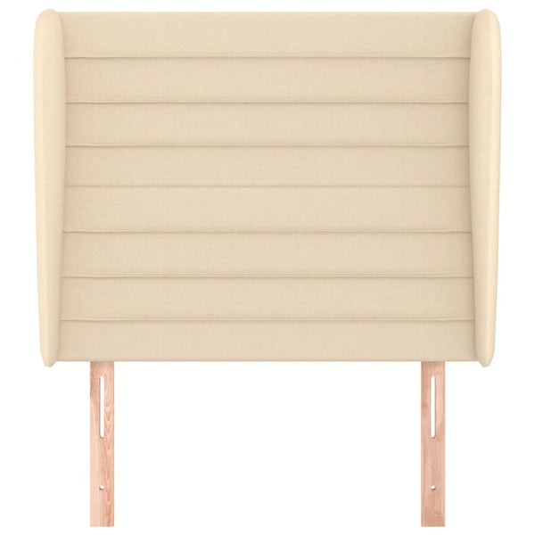 Kopfteil mit Ohren Creme 83x23x118/128 cm Stoff
