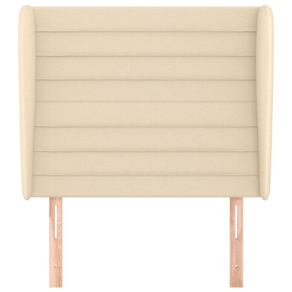 Kopfteil mit Ohren Creme 103x23x118/128 cm Stoff