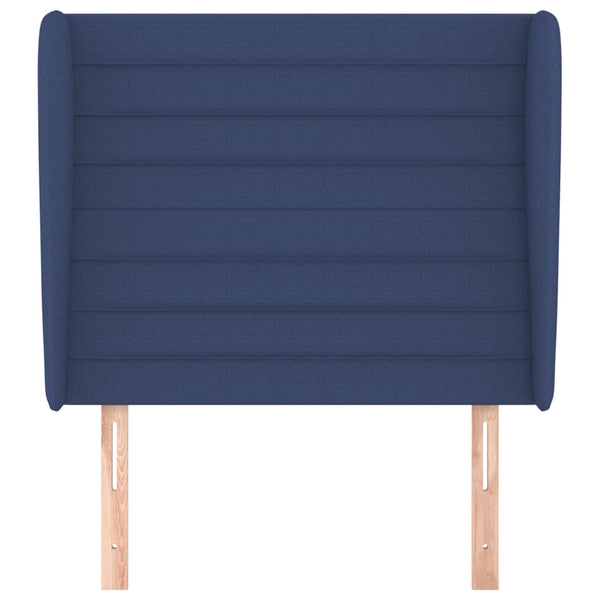 Kopfteil mit Ohren Blau 103x23x118/128 cm Stoff