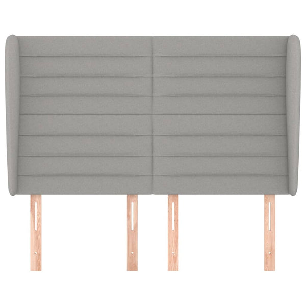 Kopfteil mit Ohren Hellgrau 147x23x118/128 cm Stoff