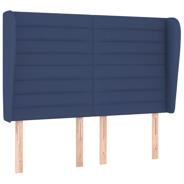 Kopfteil mit Ohren Blau 147x23x118/128 cm Stoff